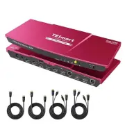 TESmart 4K@60Hz HDMI KVM Switch 2 Monitors 2 Computers USB 2.0 HKS202-E23-USRD
