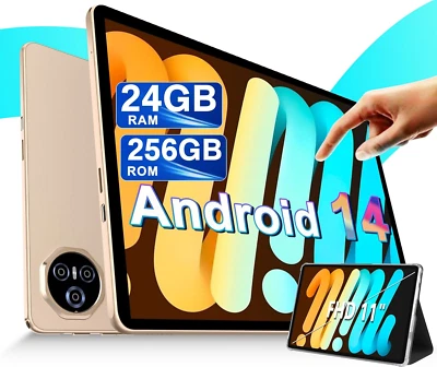 2025 Lastest 11 Inch Tablet, Android 14 Tablets with 24GB RAM+256GB ROM(2TB TF),
