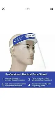10 Safety Full Face Shield Reusable Protection Cover Mask Face Eye Medical Helme