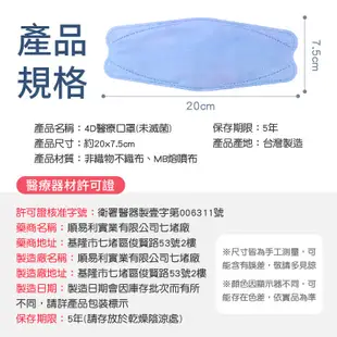 順易利 4D醫療口罩 KF94 成人 立體口罩 魚形口罩 醫療口罩 台灣製 魚型口罩 防疫口罩 4D口罩