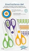 WEDO 77 1933 Set of 3 Creative Scissors: Wavy, Serrated and Deckle Cut - Green, Purple, Orange