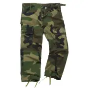 Kids Camo Trouser Army Military Style US Combat Woodland Green BDU Ripstop Pant