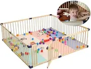 Playpens Large Wooden Baby Game Fence with Door, Home Nursery Foldable Toddlers Safety Play Center Yard, Height 61cm (Size : 15020061cm)