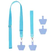 2Pcs Phone Lanyard with Wrist Strap and 4 Patches, Lake Blue