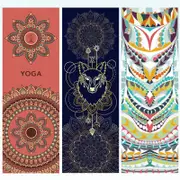 Hot Yoga Mat Towel Printed Non Slip Fitness Workout Cover For Pilates Gym Mats & Non Slip Towels