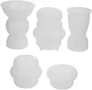 SHINEOFI 5pcs Silicone Candle Holders Mold Resin Casting Molds for DIY Crafts for Tealight Taper and Votive Candle Making Projects