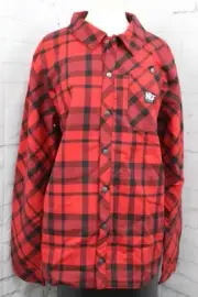 Neff Jeff Insulated Snap Front Flannel Jacket, Men's Large, Red New