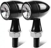 Motorcycle Indicators Turning For Y&amaha Motorcycle Indicator Lamps 12V 8mm Led Turn Signal Black Bullet Lights Turn Signals Running(2pcs Black)