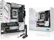 ASUS ROG Strix B760-G Gaming WiFi Intel B760 LGA 1700 White mATX Motherboard with 12 + 1 Power Stages, DDR5, PCIe 5.0 x16 SafeSlot, Two PCIe 4.0 M.2 Slots, WiFi 6E, 2.5G Ethernet, and Aura Sync