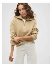 [Seed Heritage] Textured Twist Sweat Top in Cashew Twist