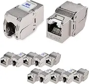 Cable Matters UL Listed 10Gbps 12-Pack RJ45 Shielded Cat6A / Cat6 Keystone Jack with Integrated Shutter