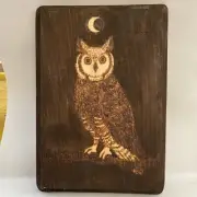Owl Wood Burn Wall Art 9x6 Handmade Wood Burn Pyrography