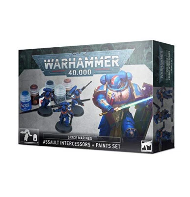 Warhammer 40k: Space Marines - Assault Intercessors and Paints Set