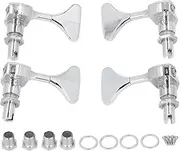 4 String Bass Guitar Tuning Peg Set, Zinc Alloy 20:1 Gear Ratio, Open Design, Easy Installation with Fixed Screws, Ideal for Tuning Accuracy and Jazz Bass Guitars