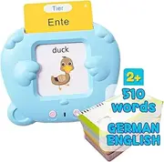 ZEENKIND German & English Talking Flash Cards with 510 Sight Words for Toddlers 2 3 4 5 6 Years Old, Learn German for Kids, Audible Pocket Speech Early Learning Bilingual Flashcard Toys, 255 Cards