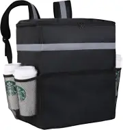 Insulated Pizza Delivery Backpack with 4 Cup Holder