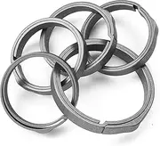 [TISUR] Titanium Key Rings for Keychain, Side-Pushing Key Chain Rings Split Keyring Heavy Duty Keychain Rings Bulk
