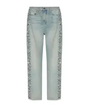 crystal-embellished jeans 31/32,33/32 light blue