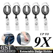 UP 9X Retractable Badge Holder Reel ID Card Business Security Pull Key Tag Clip