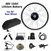 48V 750W Rear Hub Motor Kit for 26 Inch Bike, E-Bike, Electric Bicycle, Battery