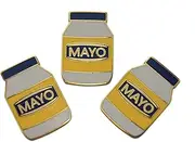 [Novel Merk] Condiment Bottles – Mayo, Ketchup, or Other Lapel Pin, Hat Pin & Tie Tack Set with Clutch Back