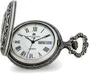 Charles Hubert Antiqued Chrome Finish Horse Pocket Watch