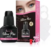 Beauty7 Eyelash Extension Glue for Beginners and Professionals - Ultra Plus Fast Dry Adhesive for Individual Lash Extensions - Black - Home Salon Use - 5ml