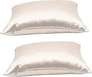 HONMEET 2pcs Satin Pillowcase Polyester Pillow Case Body Pillows Polyester Body Pillow Case