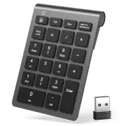 22 Keys Wireless Number Pad Portable Keyboard Extensions w/ 2.4GHz USB Receiver