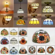 Tiffany Stained Glass Lampshades Pendant Table Light Shade Vintage Home Decor