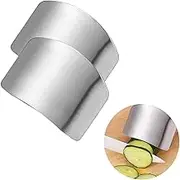 Youerte 2 PCS Finger Guard for Cutting Kitchen Tool Finger Guard Stainless Steel Finger Protector Avoid Hurting When Slicing and Dicing Kitchen Safe Chop Cut Tool