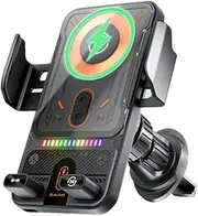 Wireless Charging Cell Phone car Mount, Fully Automatic one-Touch Rotation one-Touch Contraction