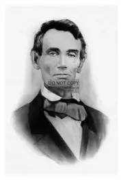 PRESIDENT ABRAHAM LINCOLN BEARDLESS YOUNG PORTRAIT 4X6 B&W PHOTO