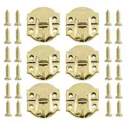 6pcs Antique Latch Hasps，LBTODH Wooden Box BuckleLock forJewelry Box/Gift Gold