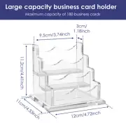 Business Cards Holder 3 Tiers 3 Compartments Acrylic Cards Display 180 weXLp