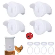 No-Waste Chicken Feeder Kit 4 Port & Hole Saw DIY Poultry Gravity Fed Waterproof