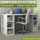 Office Home Computer Desk Study Table Workstation Shelf Storage Bookcase White