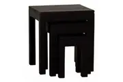 CT Amsterdam Solid Mahogany Timber Nest of Tables - Chocolate