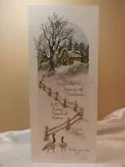 Holiday Seasonal CARD Cottage Home Geese Snowy Greeting Gift Post Vintage