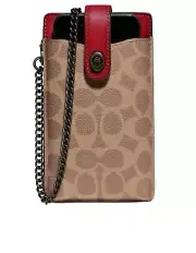 Coach Turnlock Chain Phone Crossbody In Blocked Signature Canvas