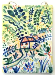 Fine Art Ceramic Wall Hanging – Hand-Painted & Signed