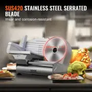 Electric Food Slicer 180W Stainless Steel Blade Adjustable Thickness for Meat