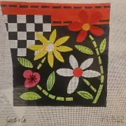 Judi And Co Checkerd Flower Pot Hand-painted Needlepoint Canvas