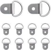 10 PCS Small Steel D-Ring Tie Downs for Cargo Load, D-Ring Anchor Point