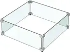 MESIDA Fire Pit Glass Wind Guard, Tempered Glass Firepit Table Shield, Thick ...