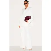 White Tailored Woven Pants, White