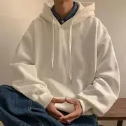 Plain Oversized Hoodie White - M