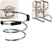 Healvian Modern No-punching Hair Dryer Storage Rack Silver Washbasin Holder Wall Rack for Hair Dryer and Toiletries