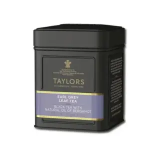 英國Taylors泰勒茶-特級經典紅茶葉-大吉嶺午茶皇家伯爵茶125g/霧面黑禮盒鐵罐(雨林聯盟及女王皇家認證)