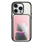PowerThru Power Bank Mirror Slim Power Bank MagSafe Compatible Lucky Cat Pink